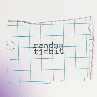 Torn graph paper with typewritten words: random tidbit.